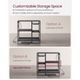 thumbnail image 3 of Baker's Rack, Coffee Bar Stand with Charging Station, Storage Shelves, Pull-Out Wire Basket, Table for Microwave, Kitchen, Charcoal Gray and Ink Black, 3 of 8