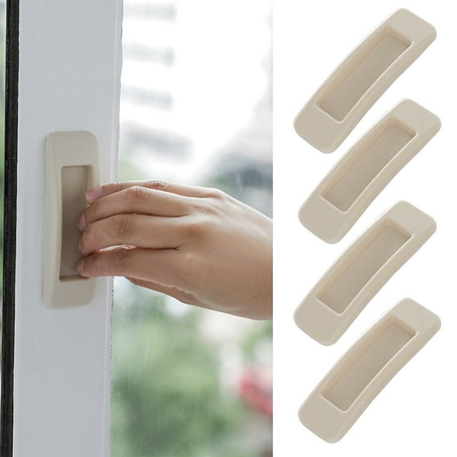 WREESH 4 Pieces Self-Stick Instant Cabinet Drawer Handle Helper Auxiliary Kitchen Cabinet Door Window Handle Sticker Convenient Opening Stick-On Handles Clearance