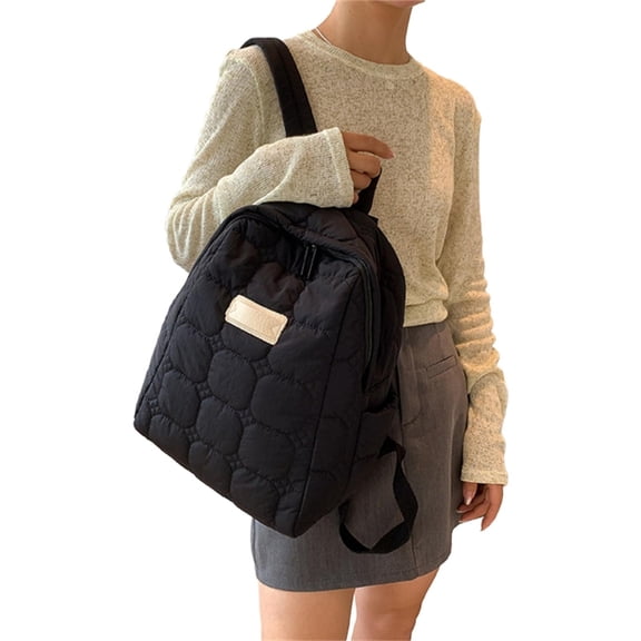 Lightweight Puffer Backpack Casual Backpack School Book Bag Adjustable Straps