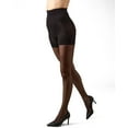 thumbnail image 4 of MeMoi 2 Pair Women's Satin Sheer Shaper Top Pantyhose - Womens - Female, XL, Black, 4 of 7