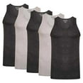 thumbnail image 1 of Keanu Mens Ribbed Cotton Blend Fitted Vest Top (Pack of 6), 1 of 5