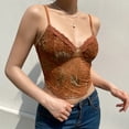 thumbnail image 4 of MRULIC tank top for women Women Solid Sleeveless Overlap Cross Sling Crop Tank Top Vest Womens tank tops Brown + M, 4 of 9