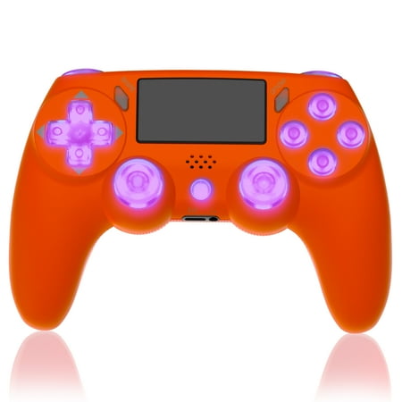 Wireless Game Controller Compatible with PS4/Slim/Pro with Upgraded Joystick - Orange