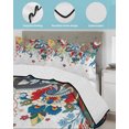 thumbnail image 4 of Bohemian Floral Twin Size Down Alternative Comforter, Lightweight Comforter Quilt Bedding Set with Pillow Shams Retro Abstract Flowers Boho Ethnic All Seasons Bed Comforter Duvet Insert 68"x86", 4 of 7