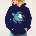 thumbnail image 2 of Nueva sudadera con capucha informal de manga larga con estampado de tortugas marinas y vibraciones de playa para mujer y hombre, 2 of 4