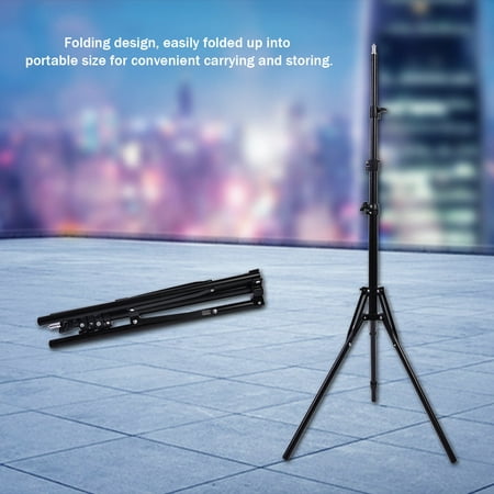 Studio Light Stand, Portable 1/4in Screw Interface Folding Design Thick Photo Light Stand For LED Lamp