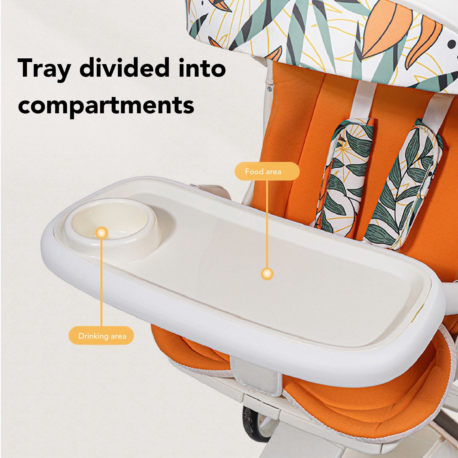 Nieyigj Universal Stroller Tray Detachable Enlarged Anti Slip Cup Holder White (16.9 in / 43 cm)