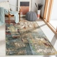 thumbnail image 3 of Moynesa 3'x5' Modern Abstract Area Rug,Washable Bedroom Rug Soft Throw Entry Mat Contemporary Faux Wool Non-Slip Stain Resistant Carpet for Living Room Kitchen Bath Office, Red, 3 of 7