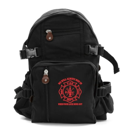 We Will Always Run in When Your Luck Has Run Out Sport Canvas Backpack