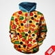 thumbnail image 2 of Sudadera con capucha con estampado 3D de pizza de pepperoni, sudadera con capucha de comida hipster, ropa de calle informal, divertida, ropa unisex para hombres y mujeres, sudaderas con capucha de nue, 2 of 5