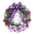 thumbnail image 1 of Guirnaldas hechas a mano de Navidad Guirnalda artificial con campanas Bowknot Decoración de la pared de la puerta delantera de Navidad APink40cm, 1 of 5