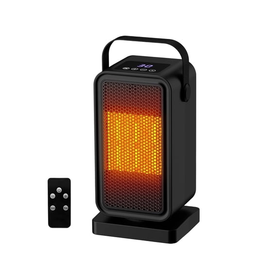 Compact 800W Ceramic Heater for Bedroom, Portable Fan Heater with PTC Heating and Adjustable Temperature Control, Small Indoor Space Heater for Home, Dorm and Personal Comfort
