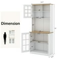 thumbnail image 2 of Demi Bonn Kitchen Storage Cabinet, Buffet Sideboard, 72ch Freestanding Pantry Cabinet with Hutch and Adjustable Shelf, for Dining Room, Kitchen, Living Room, White, 2 of 7