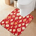 thumbnail image 2 of Yayeee Bath Rug for Bathroom Floor Non Slip Rectangle Fluffy Soft Absorbent Mat, 16"x24", Orange Christmas Ornaments Pattern, 2 of 7