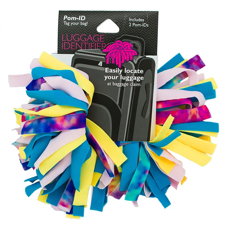 Pomchies PomID Brightly Colored Luggage ID Tag pompom, 2pack