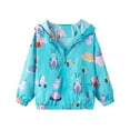 thumbnail image 2 of Cethrio Kids Girls Jackets, Lightweight Long Sleeve Windbreaker Zipper Kids Coats Green Size 6-7 T, 2 of 3