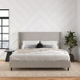 thumbnail image 2 of DHP Eveline Upholstered Platform Bed Frame with High Wingback Headboard, King, Textured Gray Canvas, 2 of 20