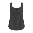 thumbnail image 4 of Kilaqueen Womens Bow Tie Front Tank Tops Summer Dressy Solid Color Square Neck Sleeveless Tunic Blouses Lightweight Loose Fit Casual Going Out Cami Gauze Shirts, 4 of 7