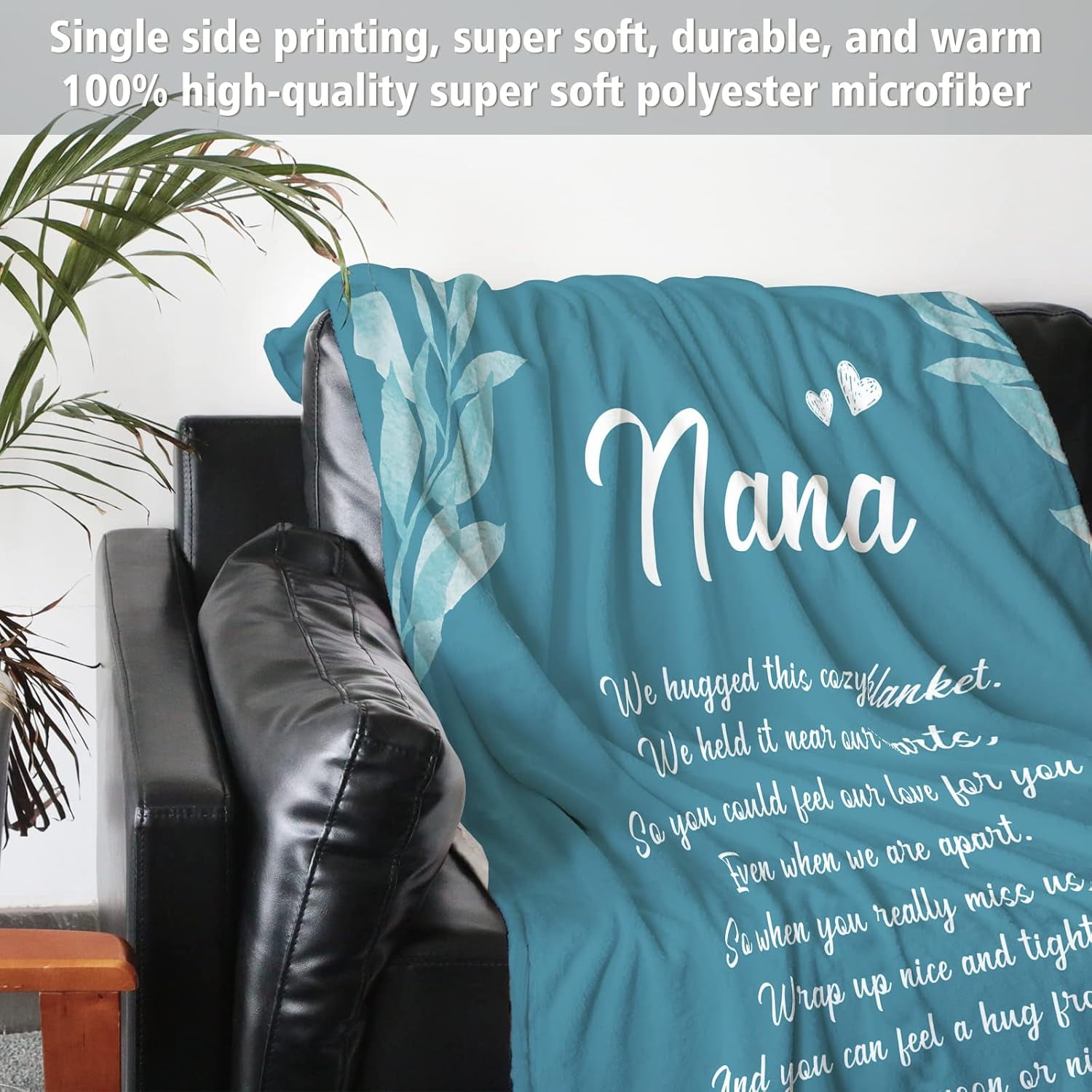 NICKSUN Blanket Gifts for Nana, Nana Birthday Gifts, Mother's Day Gifts for Nana Grandma from Grandkids, We Love You Throw Blankets Presents 50" x 60"