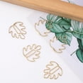 thumbnail image 3 of 40pcs Monstera Leaf Paper Clips, Shiny Leaf Shape Bookmark Paperclip, Mini Cute Page Markers Office Supplies for Planner Notebooks Scrapbooks File Organizer Gift Wrapping Decoration- Gold$$Office, 3 of 7