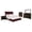 Wine Red/Dark Oak - 5-Piece, variant on Devon 4-piece Queen Bedroom Set Wine Red and Dark Oak