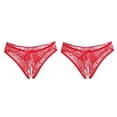 thumbnail image 1 of 2x Lady Lace Floral Crotchless G-String Ropa interior de tiro bajo Ropa de dormir, 1 of 9