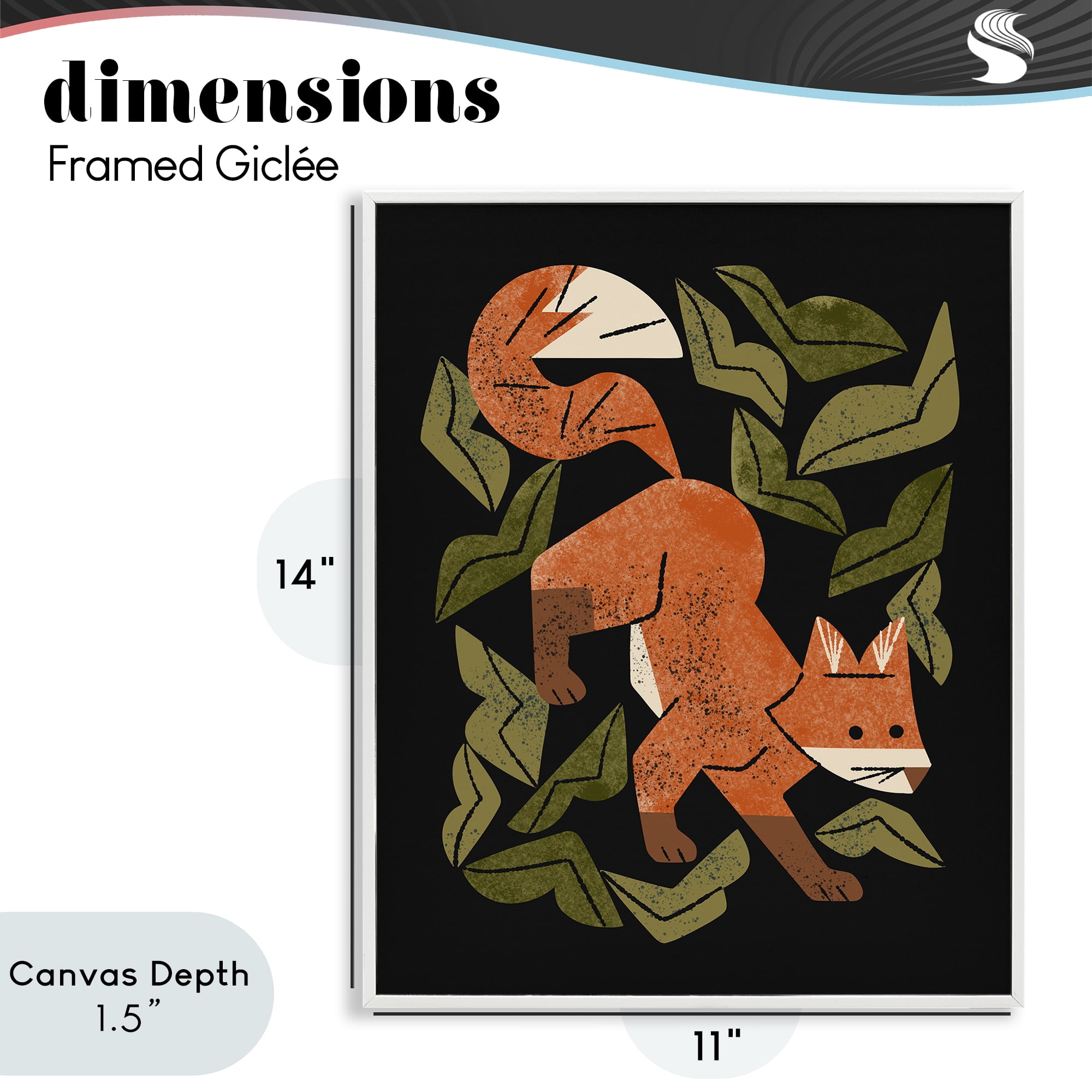 Stupell Industries Fox In The Brush White Framed Giclee Art, design by Renea L. Thull