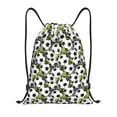 thumbnail image 1 of Disketp Soccer and Football Print Drawstring Backpack Drawstring Gym Bags Draw String Bags for Sports, Gym, Travel, Swimming, Beach-Small, 1 of 6