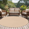 thumbnail image 5 of Khaki Solid Color Round Area Rugs Collection 5', Aesthetics Contemporary Luxury Non Slip Indoor Circular Throw Runner Rug Floor Mat Carpet for Living Room Dining Table Bedroom Nursery, 5 of 9