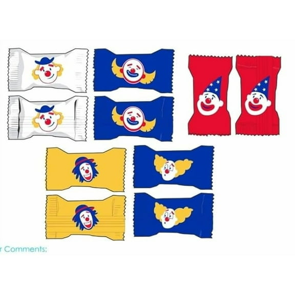 Naturejam Clown Themed Peppermints 100 Count – Individually Wrapped Mint Candies for Circus Birthday Party Favors, Carnival Treats, Kids Goodie Bags