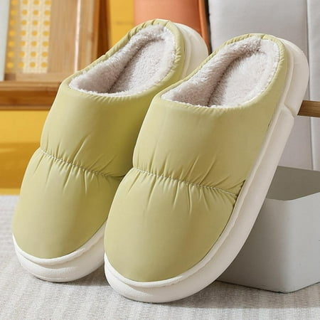 

Autmor Women s Men s Winter House Warm Plush Slippers Indoor Outdoor Casual Slip On Shoes Memory Foam Anti-Skid Rubber Sole Mules