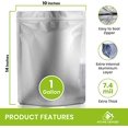 thumbnail image 3 of 30 Mylar Bags for Food Storage - Extra Thick 7 mil mylar bags - 10"x15" 1 Gallon Mylar Bags 1 Gallon - Resealable Mylar Bags - Large Mylar Bags for Long Term Food Storage bags - Mylar ziplock bags, 3 of 5