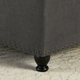 thumbnail image 6 of 30 Inches Square Storage Ottoman with Wooden Legs Foot Rest Stool, Upholstered Button Tufted Square Footstool Storage, Comfortable Seat with Lid, Space-Saving for Living Space, Dark Grey, 6 of 9