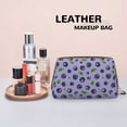 thumbnail image 4 of Blueberry Print funny Makeup Bag, Large Capacity Travel Cosmetic Bag for Women Girls- Travel Toiletry Bag Leather Portable Waterproof Makeup Case Organizer with Handle, 4 of 4