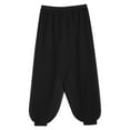 thumbnail image 5 of YiZYiF Kids Girls Chiffon Flowy Modern Dance Pants Belly Dancewear Arabic Princess Wide Leg Trousers Black 16, 5 of 7