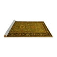 thumbnail image 2 of Ahgly Company Machine Washable Indoor Round Oriental Yellow Industrial Area Rugs, 6' Round, 2 of 4