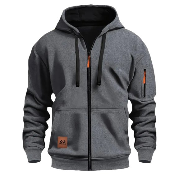 YLSDY Tactical Hoodies for Men Workout Quarter Zip Pullover Cargo Hoodie Jacket Fleece Hooded Sweatshirt with Pockets Gray L