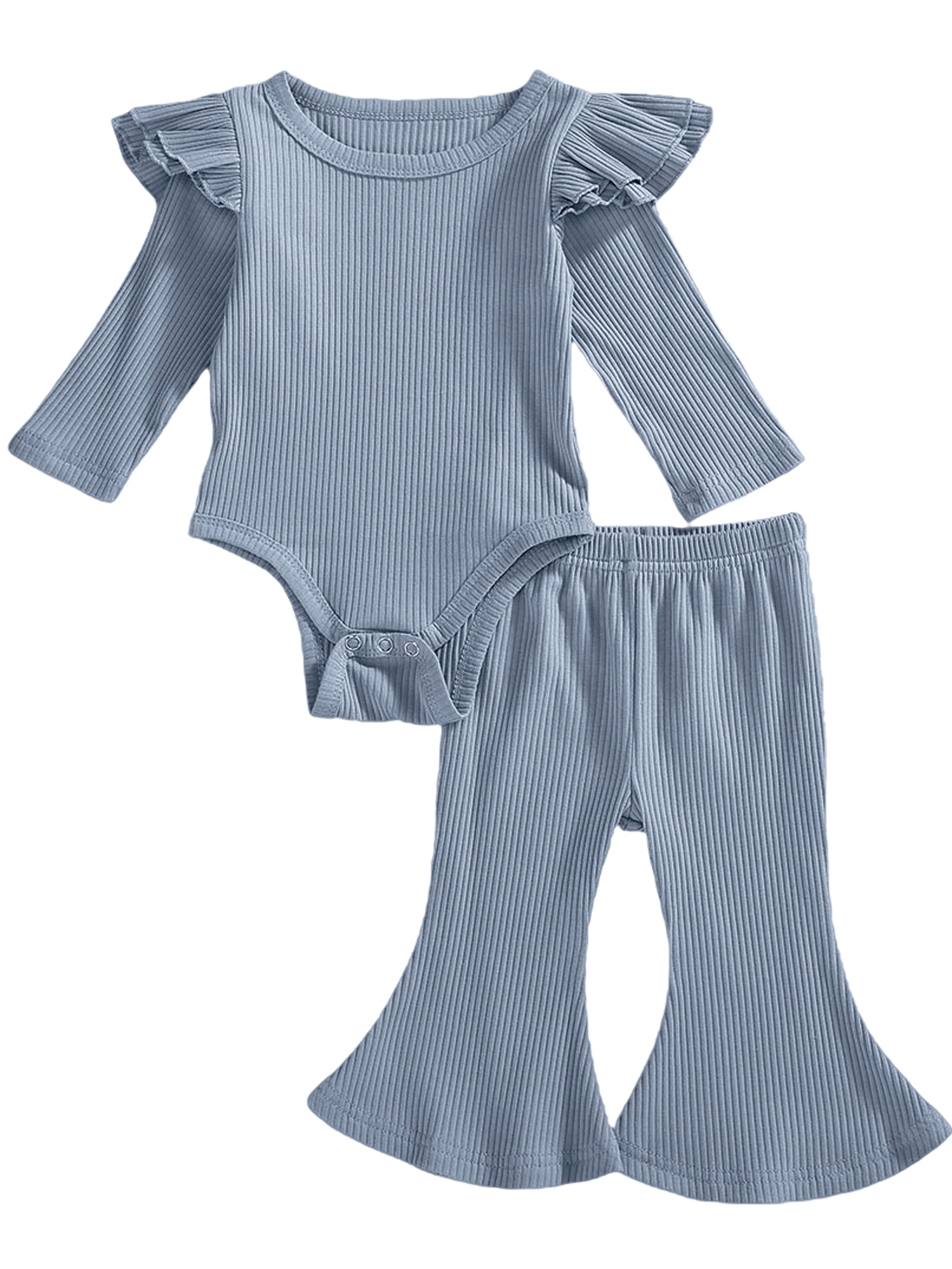 ribbed bell bottom pants