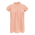 thumbnail image 4 of B91xZ Hauts à Manches Courtes pour Femmes Col Rond Décontracté Chemises Ajustées, Rose m, 4 of 4