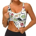 thumbnail image 3 of Balery Cute Dinosaurs Sujetadores deportivos con espalda cruzada para mujer, acolchados, sin costuras, de alto impacto, ideales para yoga, gimnasio, entrenamiento y fitness.-XX-Large, 3 of 8