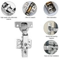 thumbnail image 3 of Bisagras para gabinetes sin marco con ángulo de giro de 105 grados, diseñadas para gabinetes de cocina de 18 mm, completas con placa de montaje y tornillos preinsertados, superposición completa,, 3 of 5