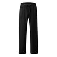 thumbnail image 3 of Pantalones con cordón ajustable de mezcla de lino en color liso para mujer: pantalones de cintura alta, elásticos y de pierna recta con bolsillos, tallas S-XXXXXL, 3 of 4