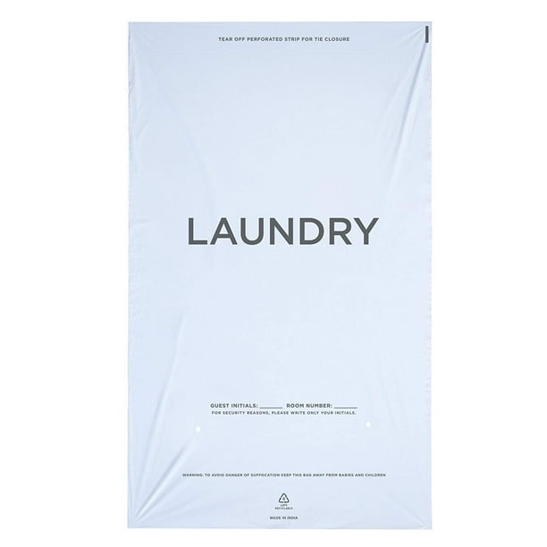 Laundry Bags Hospitality 14 X 24 Hotel Laundry Bags Tear Tape Tie Closure White