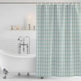 thumbnail image 4 of Blue Green Waterproof Fabric Shower Curtain,Grid Checkered Plaid Gingham Lattice Trellis Waterproof Fabric Shower Curtain for Bathroom Curtains Bathtubs Shower Curtains with 12 Hooks Stall 54x78in, 4 of 8