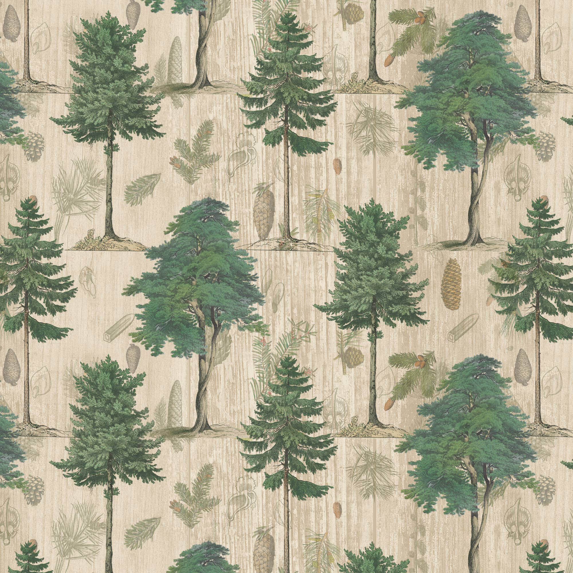 David Textiles Woodland Chart Cotton Fabric by the Yard