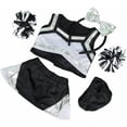 thumbnail image 2 of Plush Gear Metallic Silver & Black Cheerleader Uniform for Stuffed Animals, Cheer Uniform Teddy Bear Outfit, Make Your Own Cheer Buddy, Fits Most 14-18 Soft Plush Toys, 2 of 2
