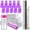 C-Purple, variant on Gel Nail Removal Kit with Nail Soaking Clips 100ml Remover Bottle 500 Cotton Pads Cuticle Pusher 100/180 Nail File Buffer Block Manicure Accessories