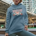 thumbnail image 2 of Retro Dead Inside, Skeleton Hands & Heart with a Bandage, Valentine's Day Gift, Light Blue Hooded Sweatshirt or Hoodie, Small, 2 of 5