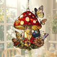 thumbnail image 4 of Butterfly Mushroom2D Flat Acrylic Suncatcher Window Hanging, Faux Stained Glass Forest Decor, Fairy Garden Gift for Nature Lovers, 4 of 4