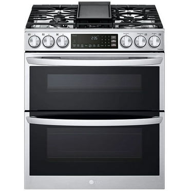 30 Inch Slide-In Gas Smart Range with 5 Sealed Burners, Double Oven, 6.9 Cu.